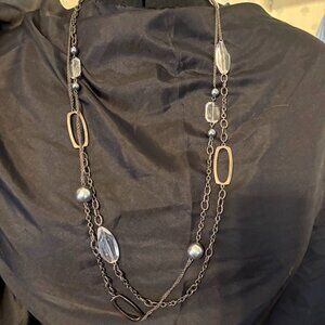 Beaded Necklace | Gunmetal gray